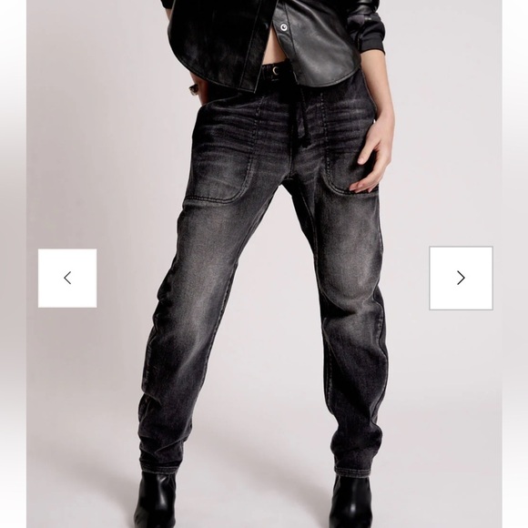 ONE TEASPOON Faded Black Shabbies Drawstring Boyfriend Jeans Size XXS Grunge - Picture 1 of 16
